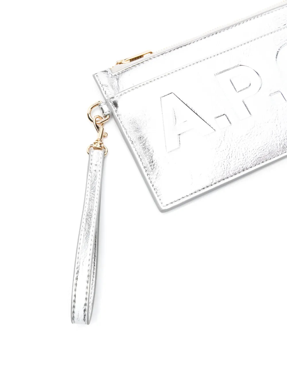 A.P.C.zip-up leather clutch bag