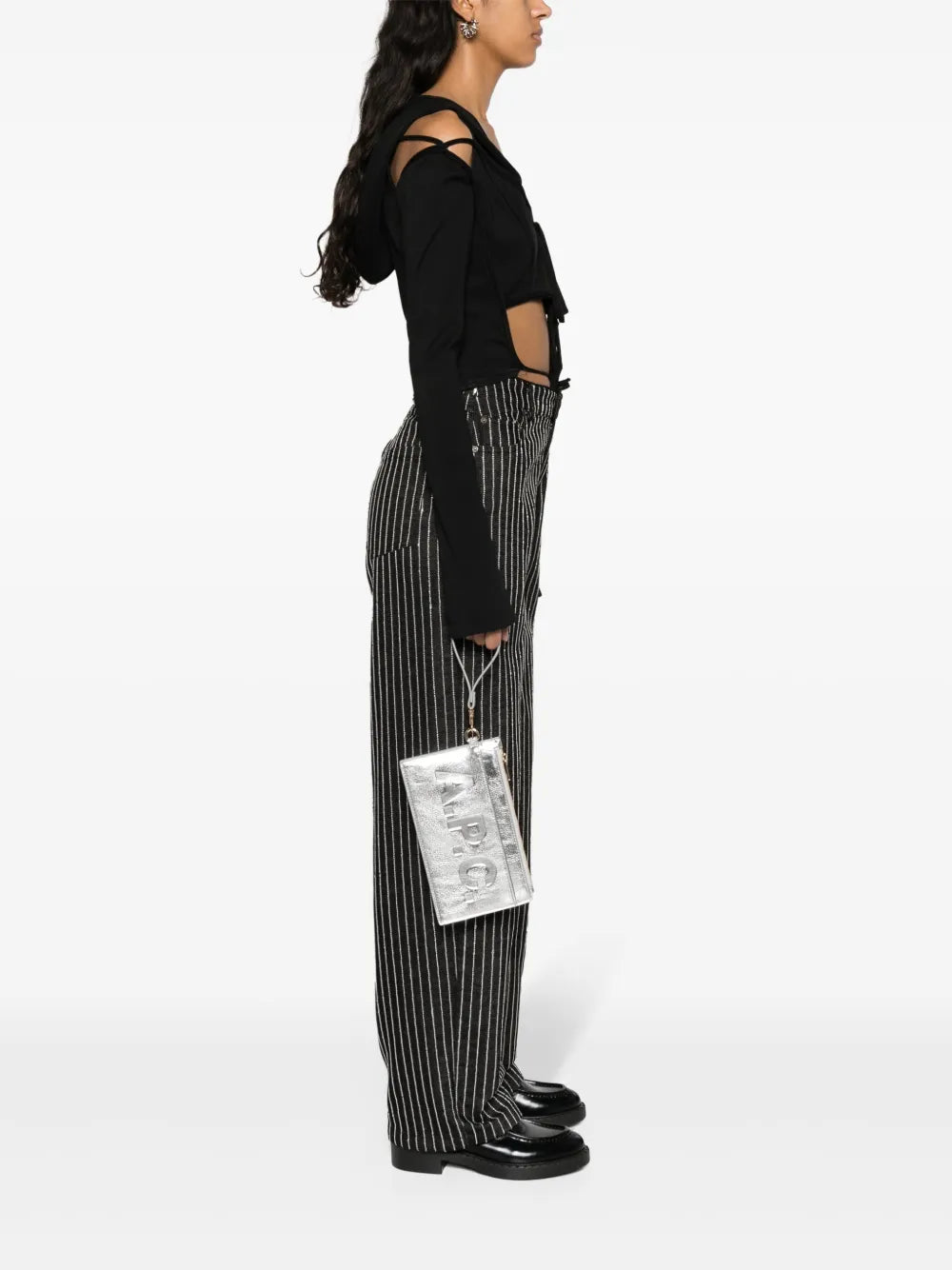 A.P.C.zip-up leather clutch bag