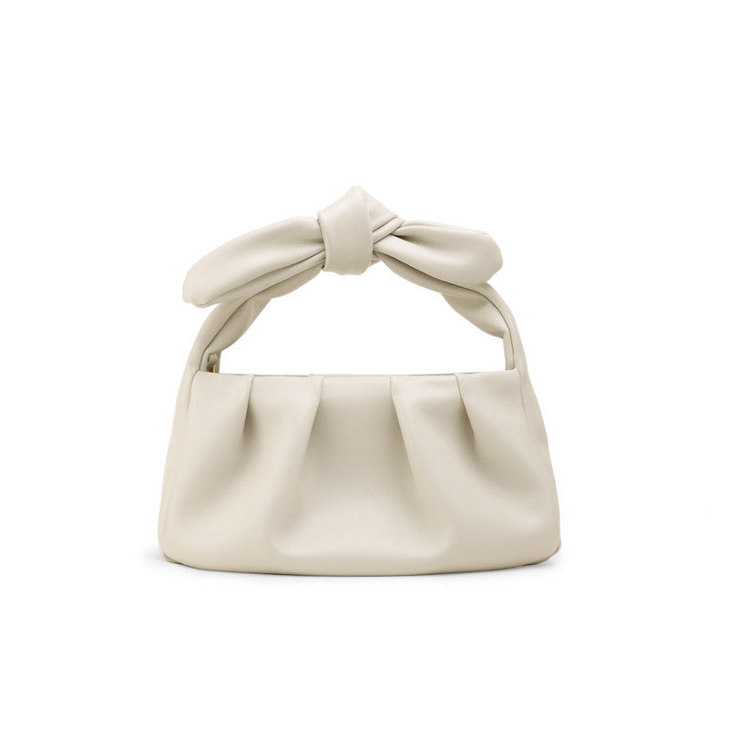 Tote Vibe Folded Bow Bag – Trendy PU Leather Cloud Purse