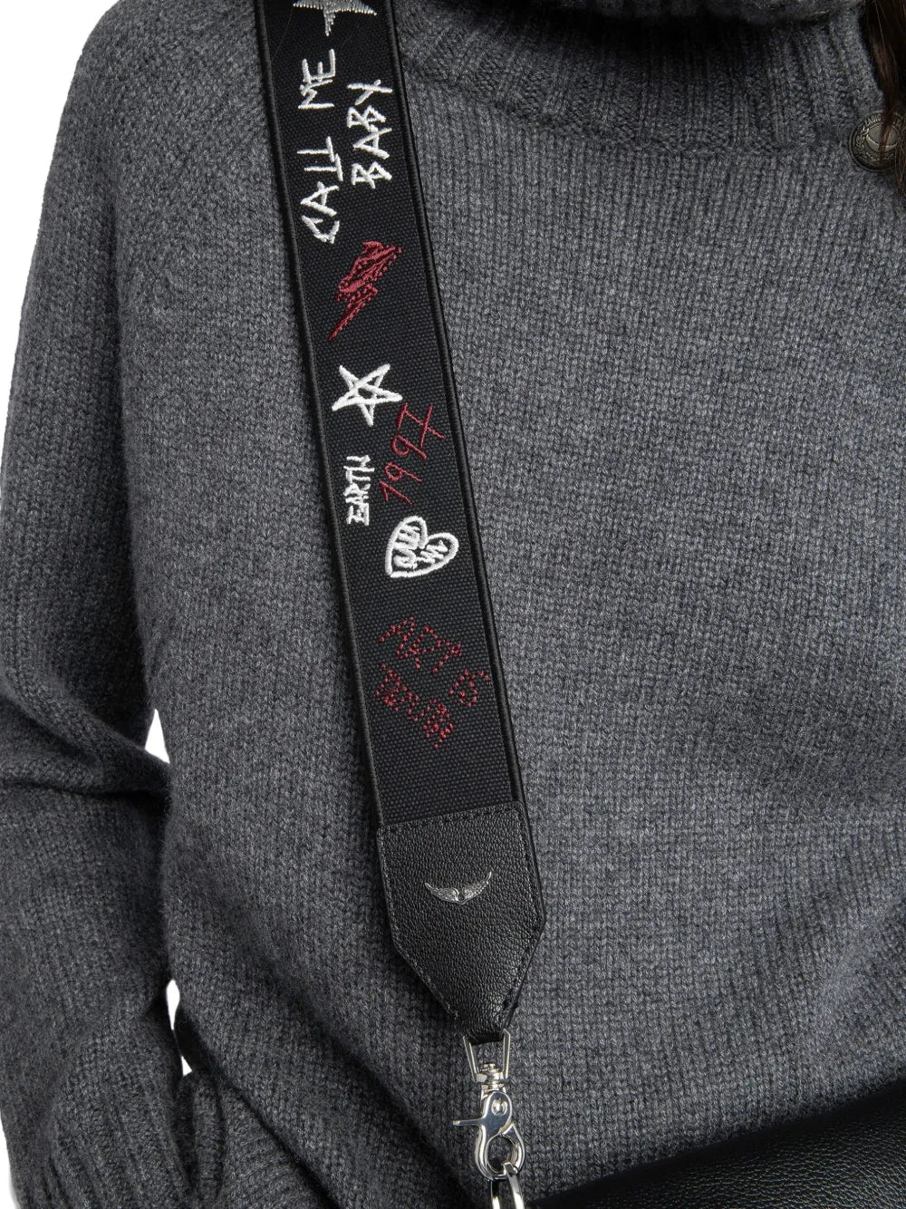 Zadig&Voltaireembroidered-details bag strap