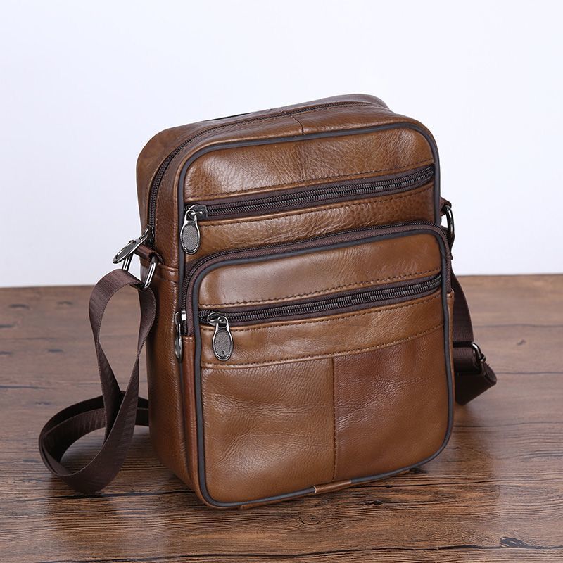 Men Leather Shoulder Bag Casual Crossbody Business Style | Tote Vibe