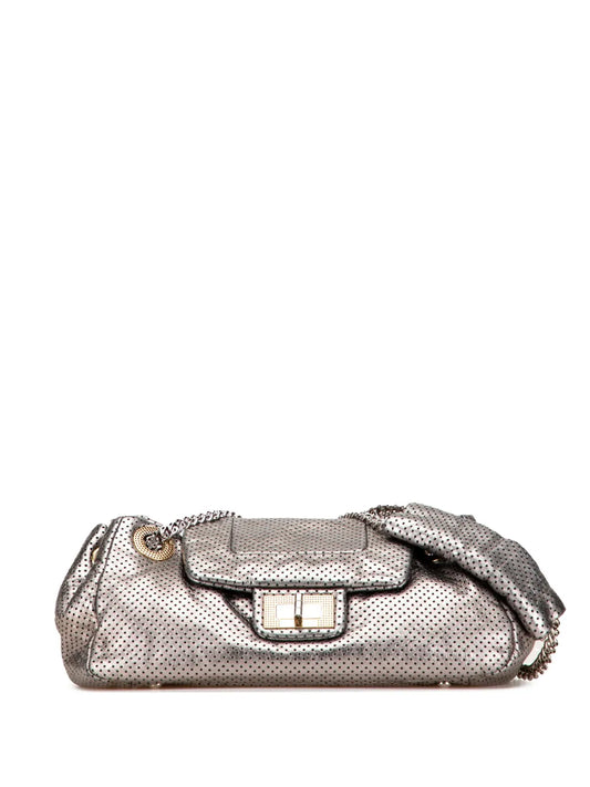 Pre-OwnedCHANEL Pre-Owned2008-2009 Metallic Perforated Calfskin Drill Accordion Flap shoulder bag