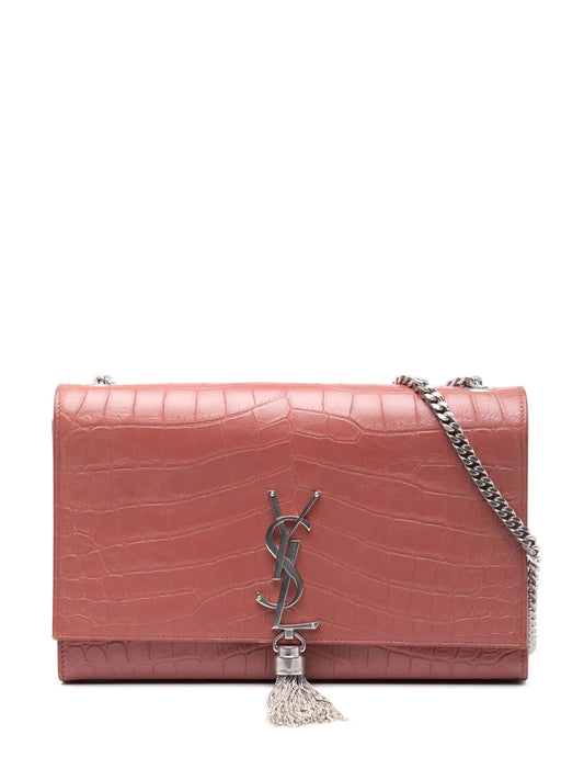 Pre-OwnedSaint Laurent Pre-Owned2016 Medium Croc Embossed Leather Kate Tassel crossbody bag