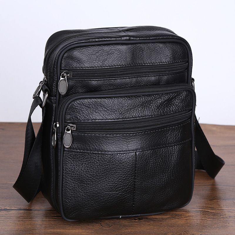 Men Leather Shoulder Bag Casual Crossbody Business Style | Tote Vibe