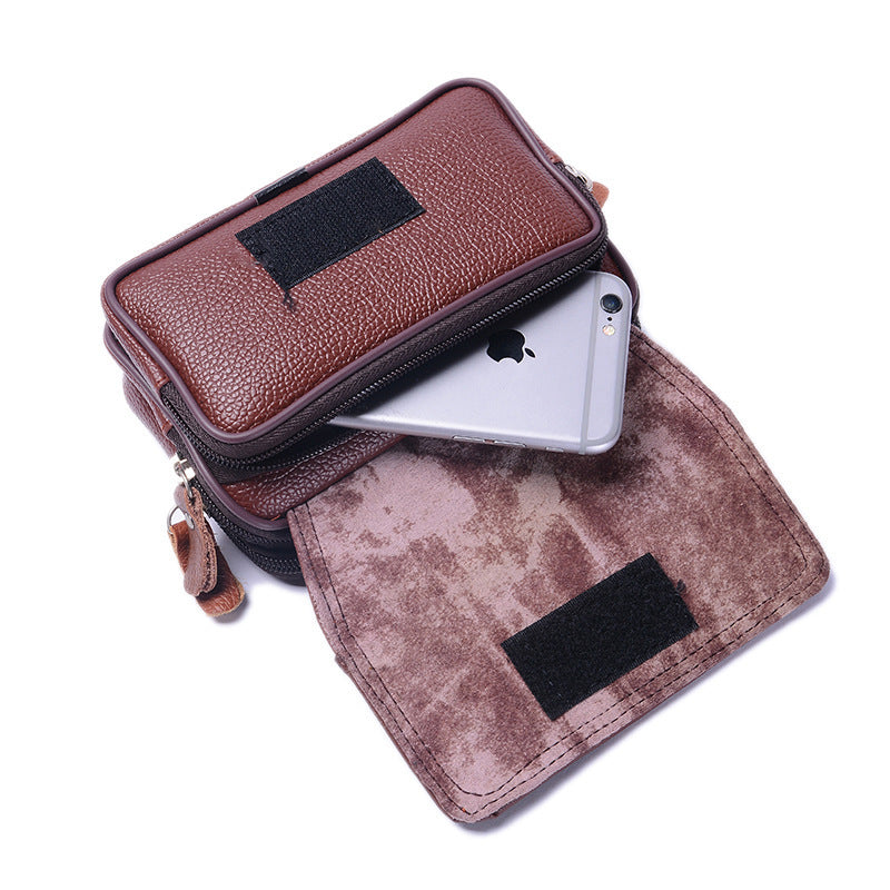 Business-style Horizontal Phone Bag With Belt PU Leather Waist Pouch | Tote Vibe