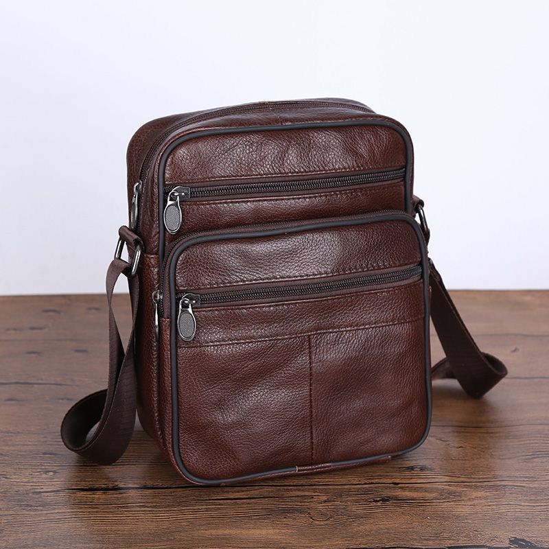 Men Leather Shoulder Bag Casual Crossbody Business Style | Tote Vibe