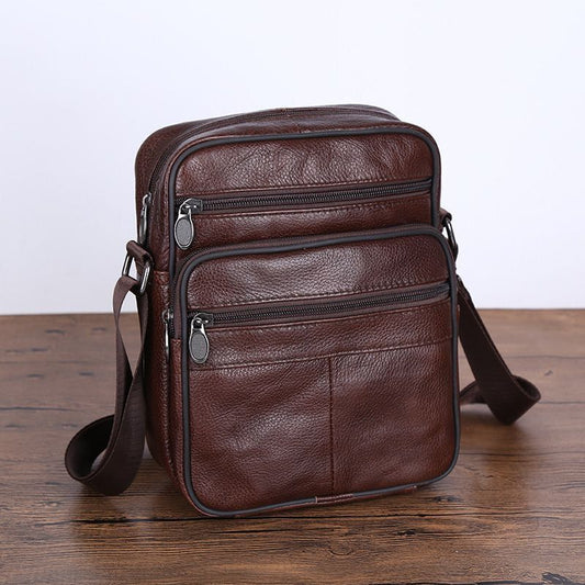Men Leather Shoulder Bag Casual Crossbody Business Style | Tote Vibe