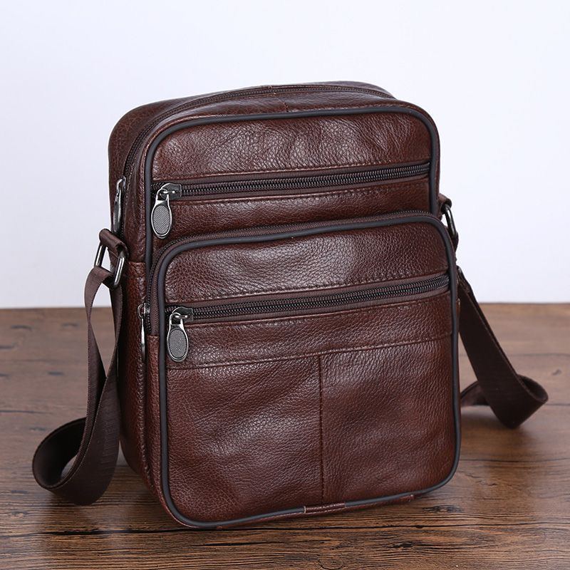 Men Leather Shoulder Bag Casual Crossbody Business Style | Tote Vibe