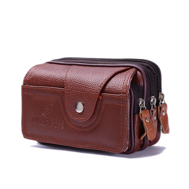 Business-style Horizontal Phone Bag With Belt PU Leather Waist Pouch | Tote Vibe