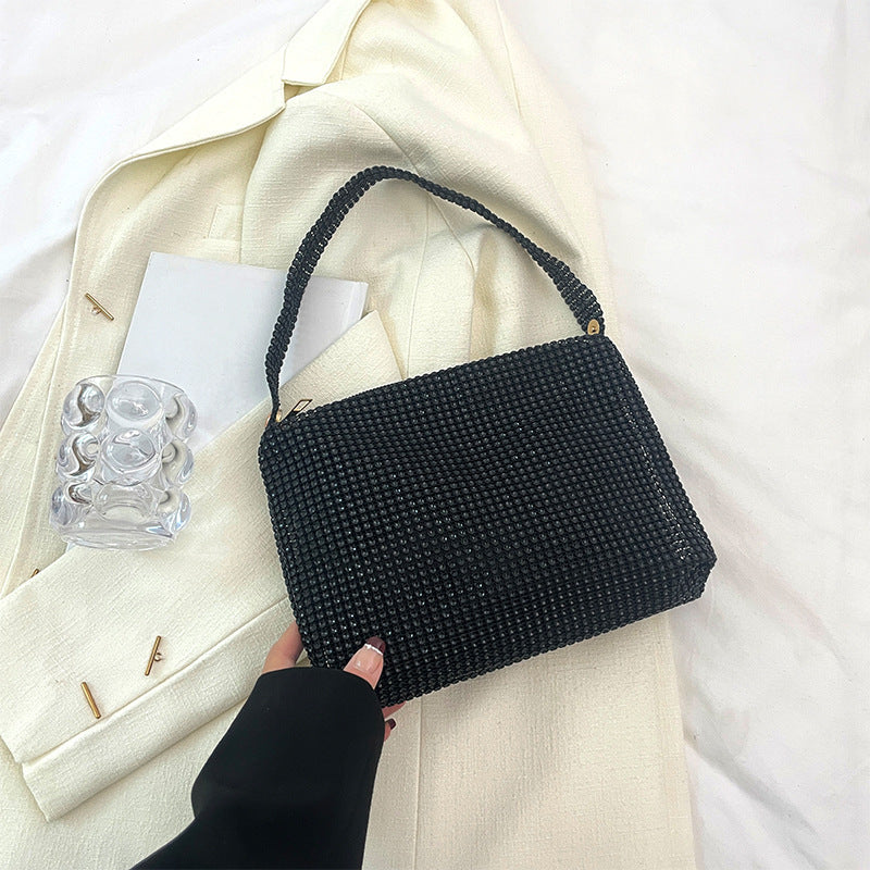 Korean Minimalist Shoulder Bag Rhinestone Urban Style | Tote Vibe