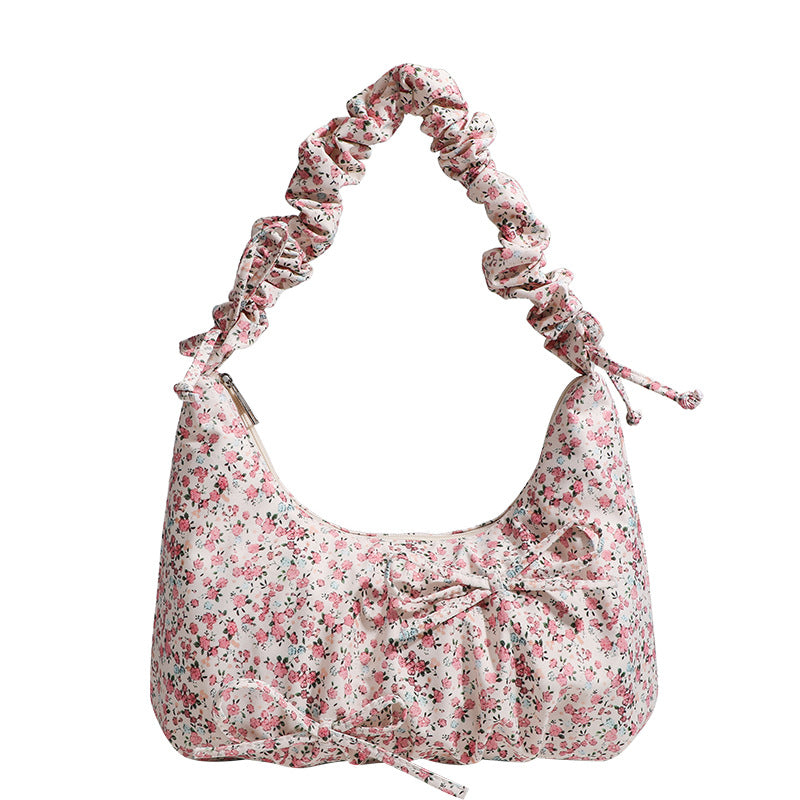 Women Floral Crossbody Bag Canvas Bow Accent Casual Purse | Tote Vibe