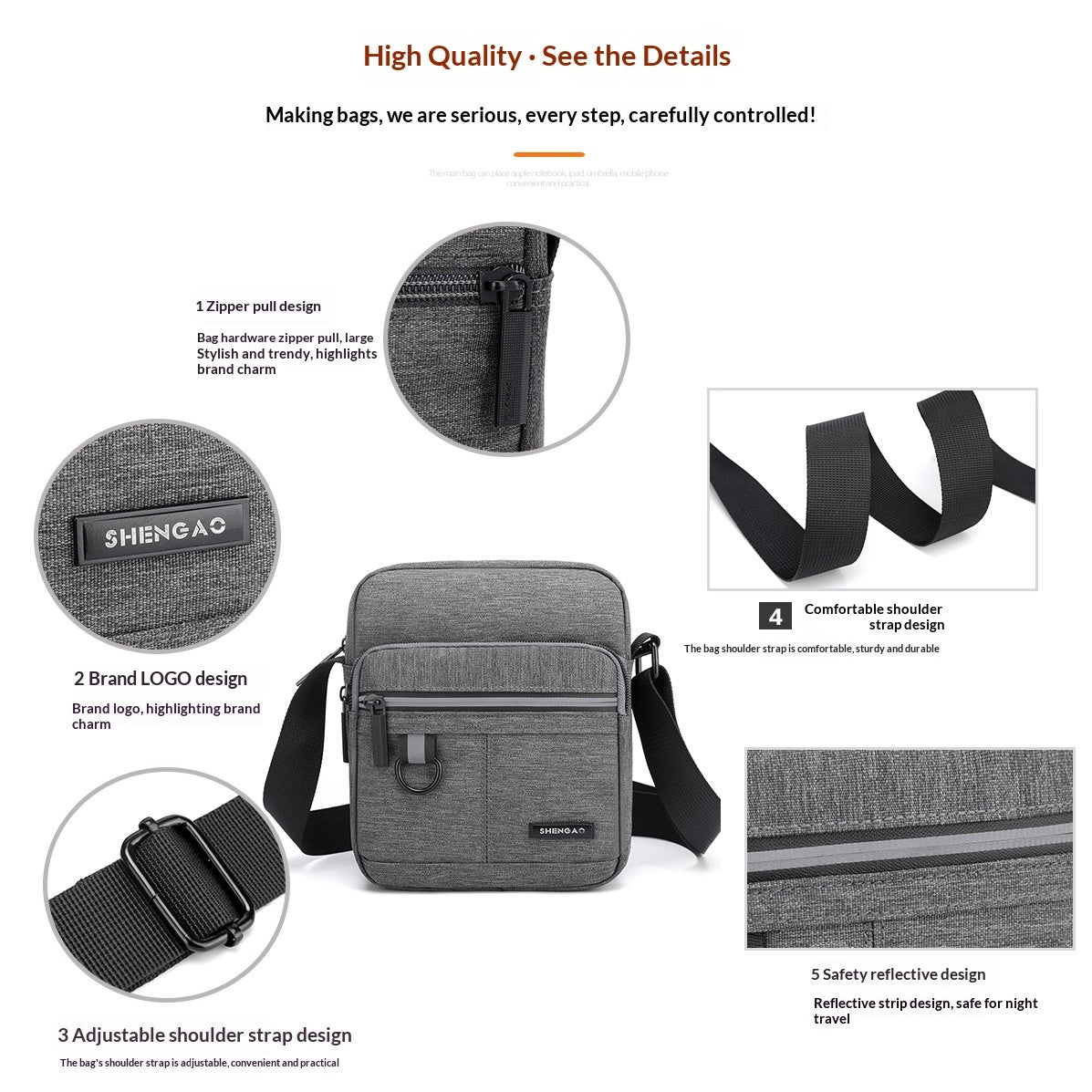 Men's Business Oxford Cloth Shoulder Bag Large-Capacity Crossbody | Tote Vibe