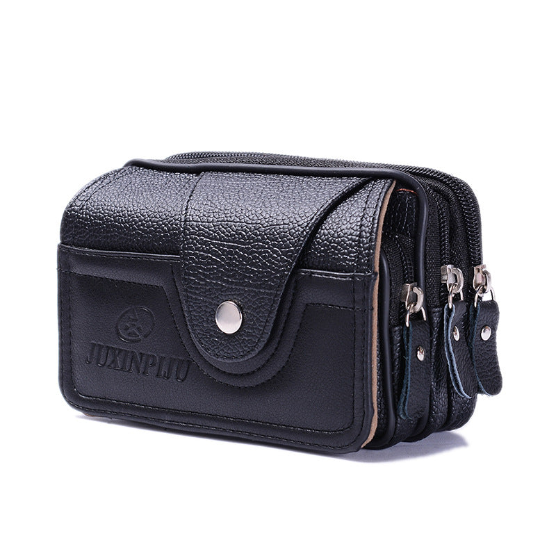 Business-style Horizontal Phone Bag With Belt PU Leather Waist Pouch | Tote Vibe